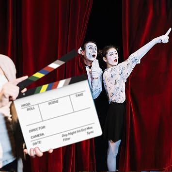 Acrylic Film Movie Directors Clapboard with Erasable Pen 10.5 X 11.7 inches