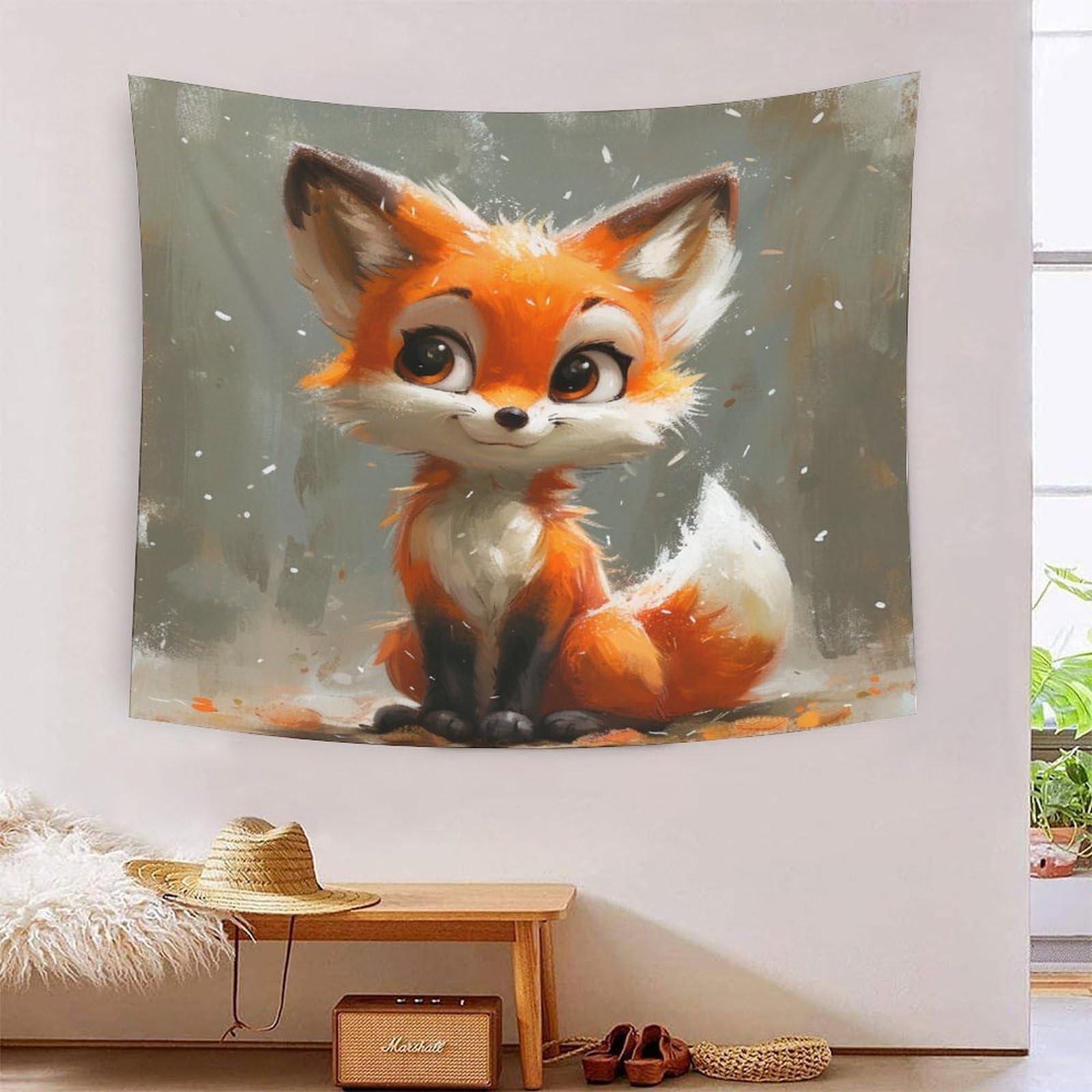 Tapiz decorativo de zorro para crear un ambiente cálido y lleno de magia en tu habitación 6