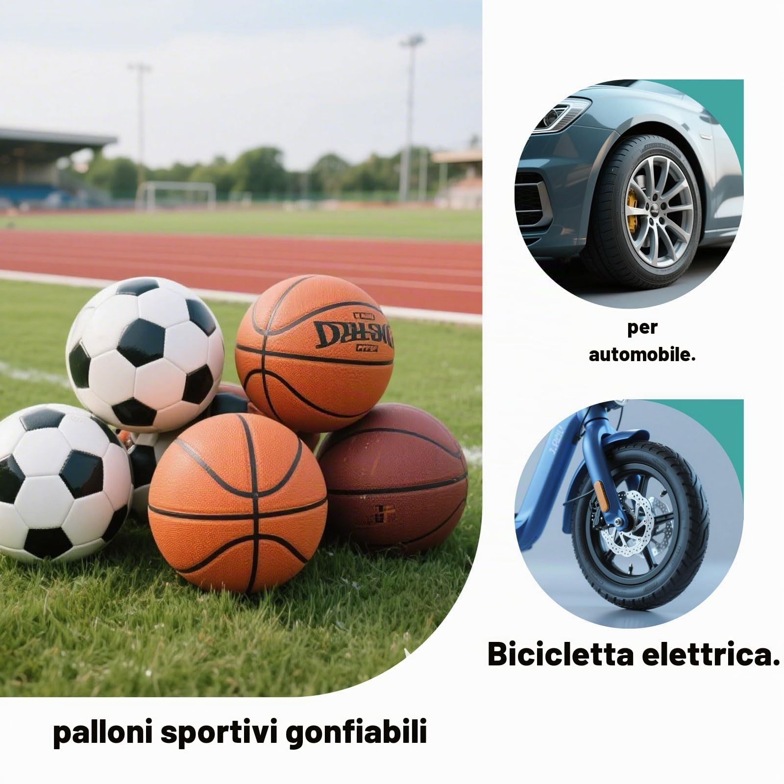 Testina di Pompa Universale per Biciclette, Compatibile con Pompe Beto, Doppia Testa con Leva di Bloccaggio
