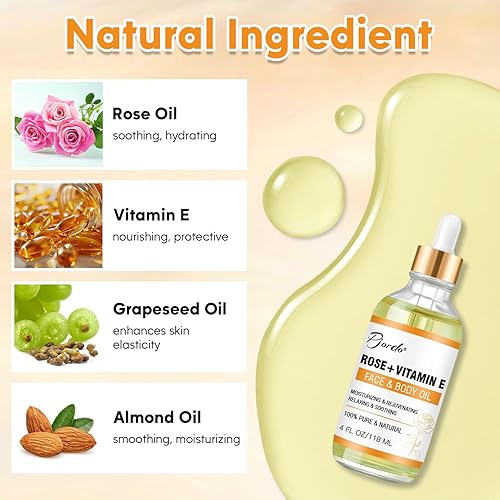 Miniatura 3 de Aceite de rosa de vitamina E y herramientas de masaje Gua Sha, aceite de Gua Sha para cara y cuerpo, aceite orgánico de vitamina E para hidratación