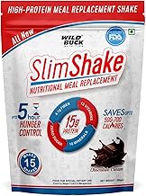WILD BUCK SlimShake Meal Replacement Shake, High Protein Weight Loss & Lean Meal Shake, Low Carb Protein Blend, Rich in 12 Vitamins & 10 Minerals, Weight Control & Management Protein Shake 15g Protein, 4.1g Dietary Fiber & Digestive Enzymes | Meal Replace