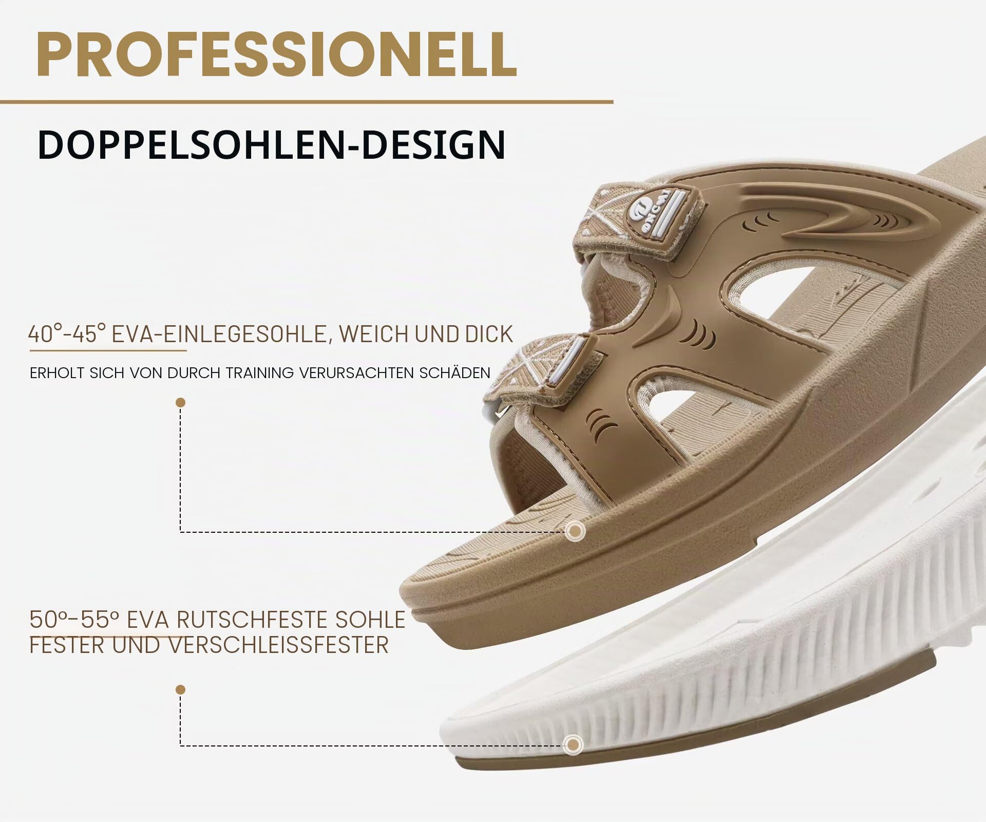 ONCAI Damen Orthotic Sandalen Frauen Erholung Wandern Slides Arch Support Plantar Fasciitis Komfort Orthopädische Soft Cushion Sommer Einstellbare Sandalias