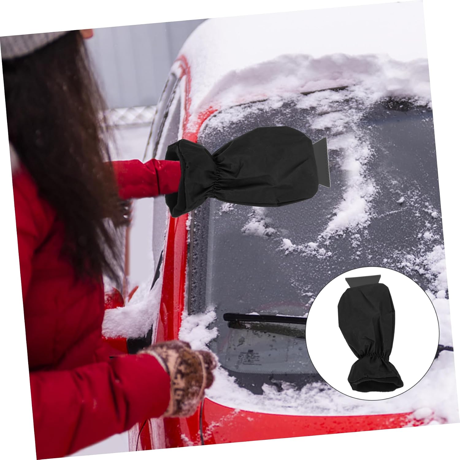 SUPVOX Ergonomic Ice Scraper Snow Brush for Snow Cleaner Windshield Brush Mitt Type Ice Removal Tool
