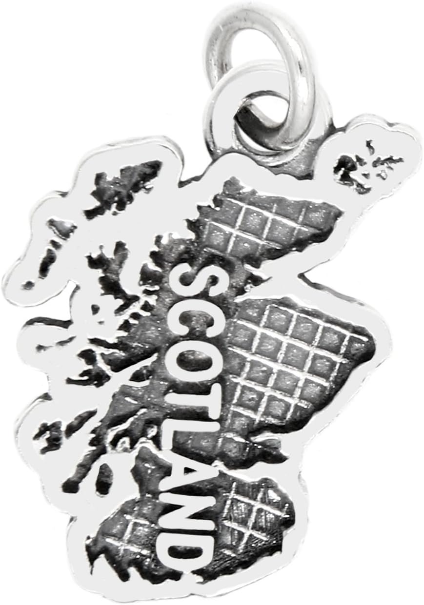 LGU Sterling Silver Oxidized Scotland Map Charm