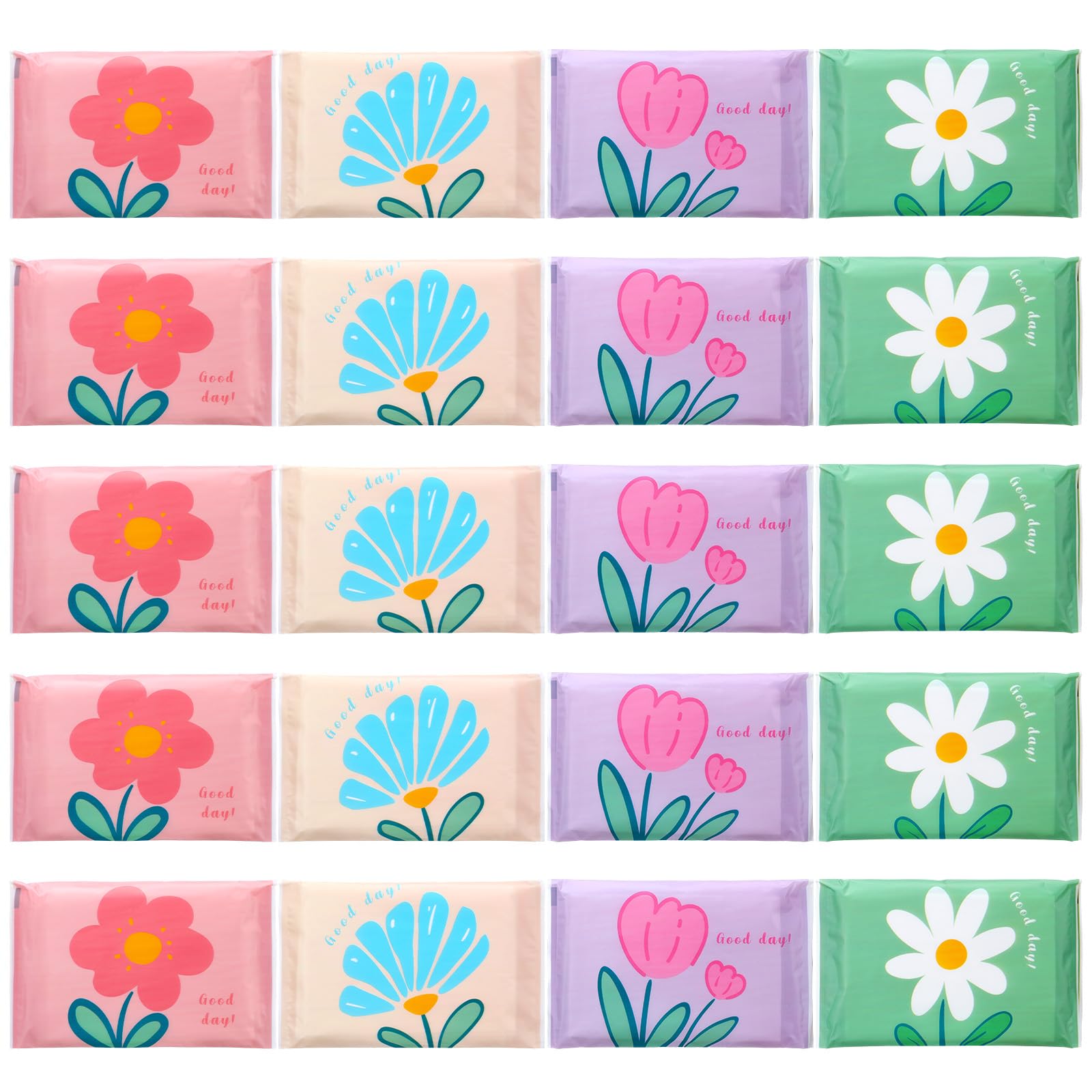 PerKoop 100 Pack Pocket Tissues Travel Slim Packs Small Facial Tissues Wallet Size Toilet Paper for Travel Guest Wedding Supplies, 4 Styles(Cute