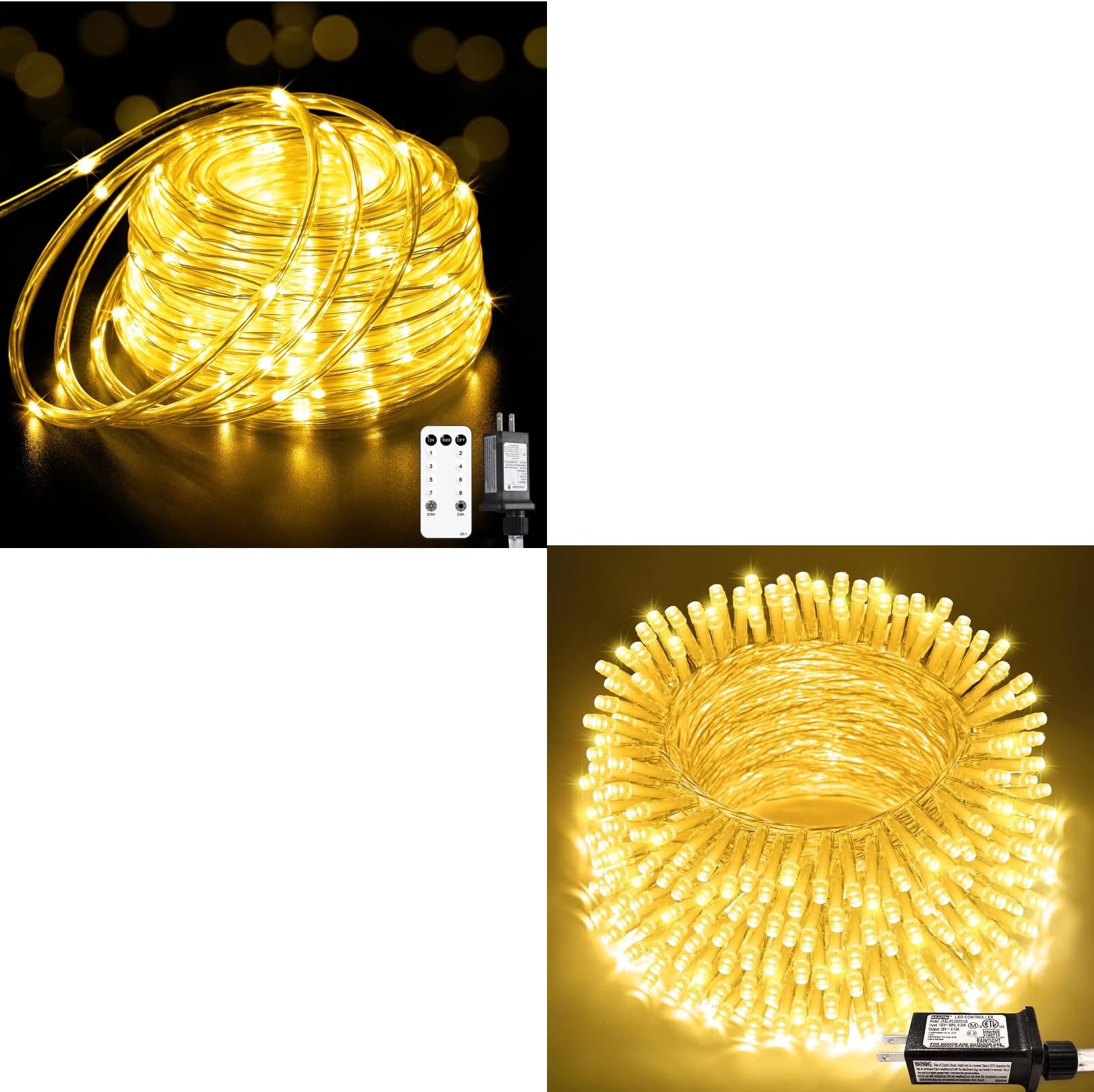 Amazon.com: JMEXSUSS Christmas String Lights & Rope Lights Plug in ...
