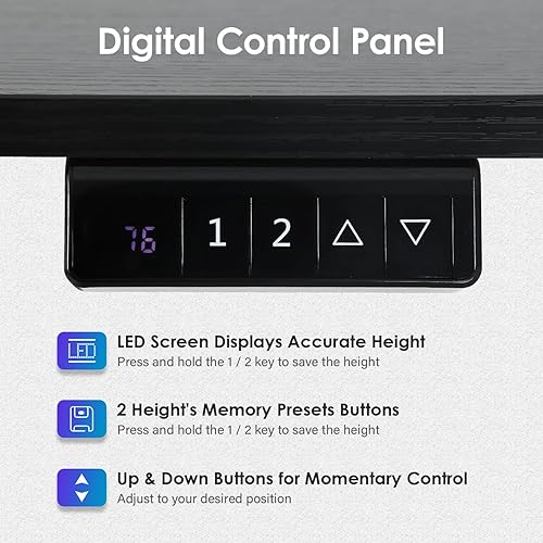 Miniatura 12 de Estación de trabajo de computadora de altura ajustable, escritorio eléctrico de pie para sentarse, mesa de computadora que se eleva hacia arriba y