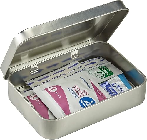 Miniatura 3 de Mini caja compacta de primeros auxilios (2 juegos) Recipiente de almacenamiento pequeño con tapa con bisagras para vendajes, píldoras medicinales