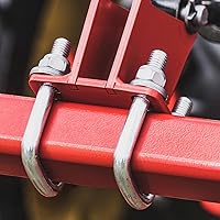 Vista 5 de Pernos en U cuadrados de acero inoxidable 304 de 1 "(25 mm) de ancho interior, 3 "(75 mm) de longitud inoxidable M8 con tuercas, placa de marco