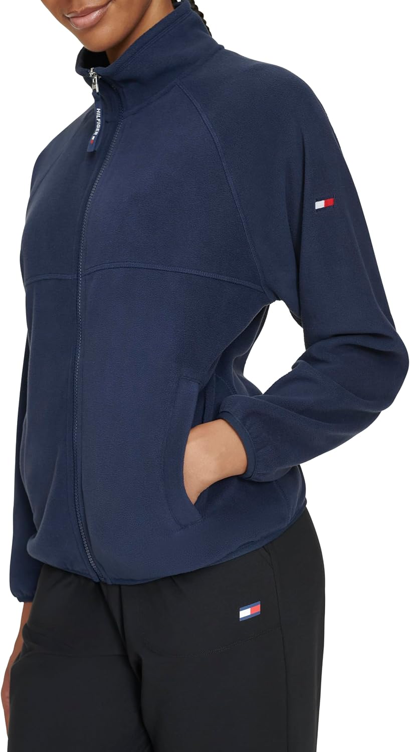 Tommy Hilfiger Women's Full Zip Stand Collar Polar Fleece Jacket