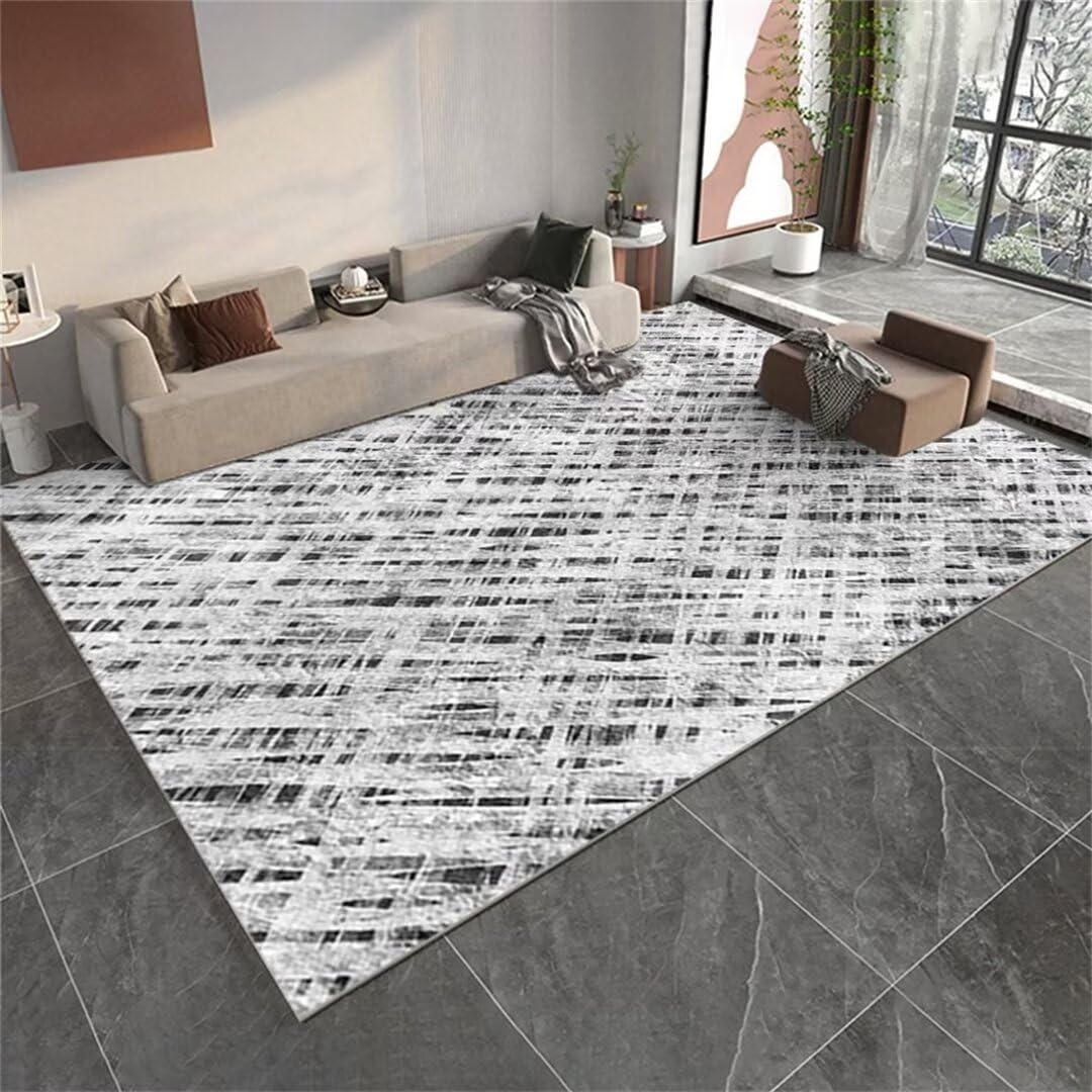 Tapis salon antidérapant gris pour éviter les glissades sur le carrelage