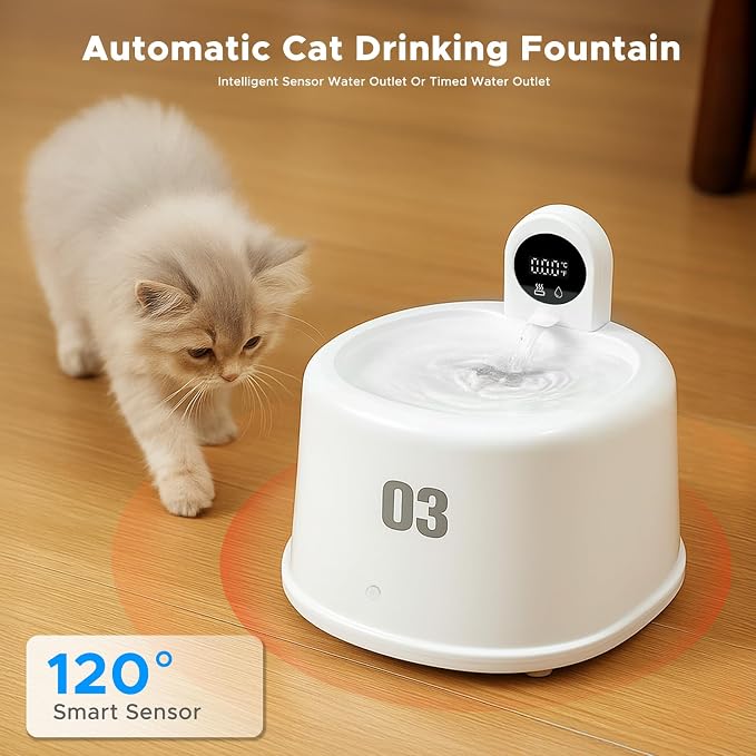 Comedero de agua para mascotas 2.5L automático con recarga inalámbrica miniatura 4