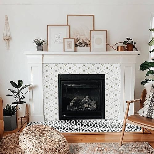 Miniatura 4 de STICKGOO 1 hoja de protector contra salpicaduras para despegar y pegar, aspecto de mármol blanco, PVC, mezcla de metal dorado, protector contra