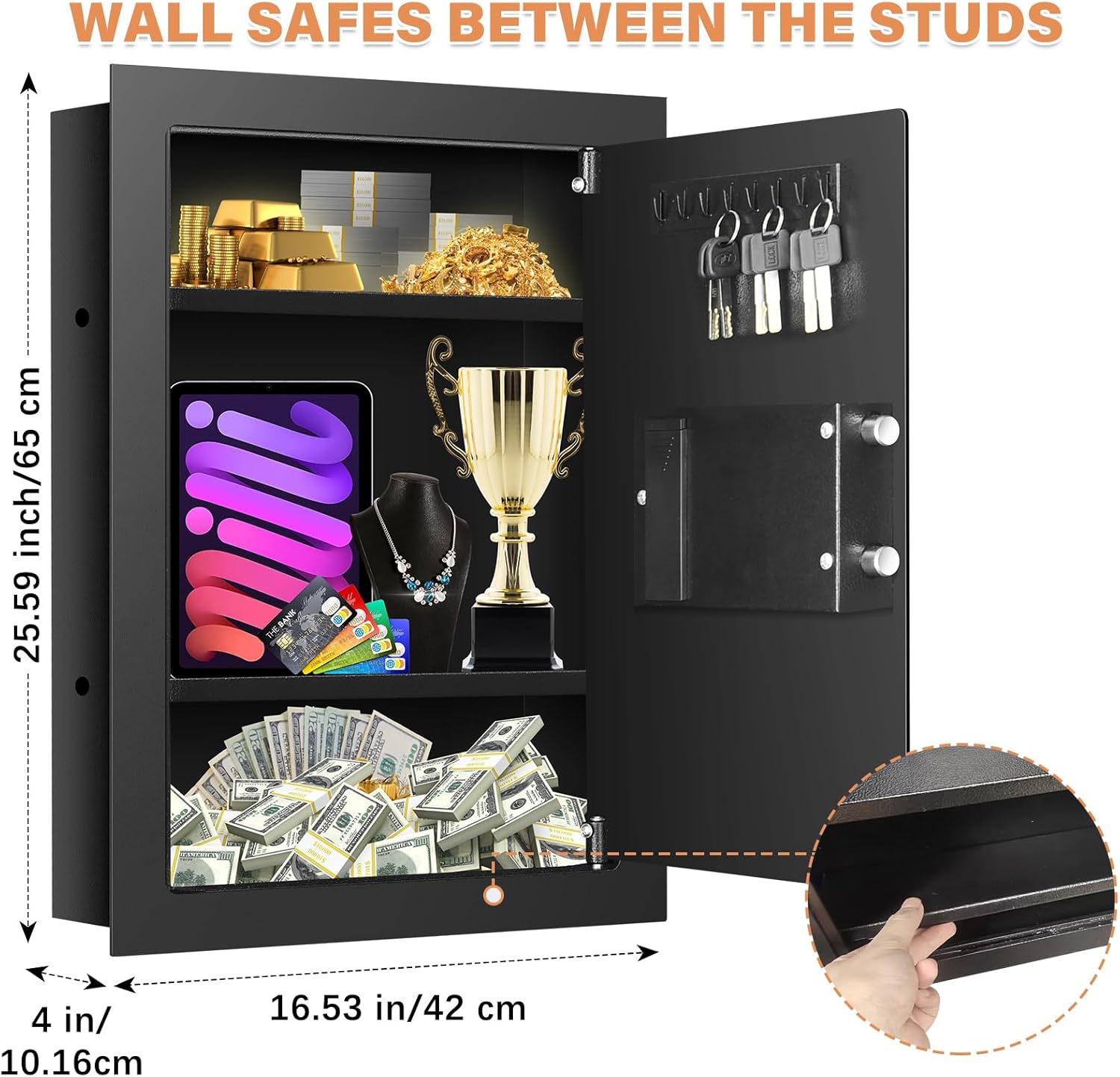 Zogola 65EN Wall Safe dimensions and internal layout
