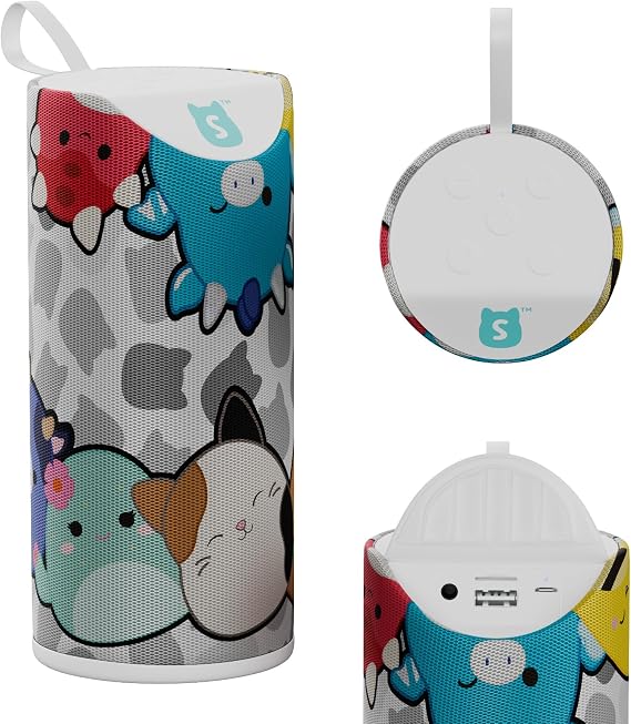 Squishmallows Wireless Bluetooth Speaker - Splashproof Rechargeable Wireless Speaker With 3 Hours Playtime/SD Slot/FM Radio- Squishmallows Gifts for Girls, Boys, Women, Men and All Squish Squad Fans