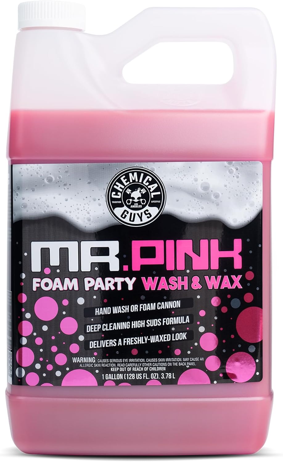 Chemical Guys CWS221 Mr. Pink Foam Party Wash & Wax (Works with Foam Cannons, Foam Guns or Bucket Washes) Safe for Cars, Trucks, SUVS, Motorcycles, RVs & More, (128 fl oz) Tangerine Scent