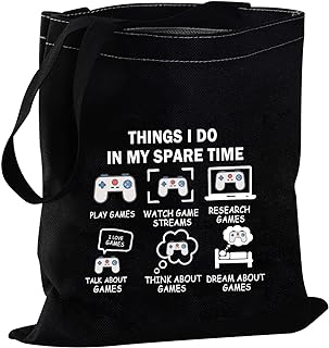 Funny Video Gamer Gift Things I Do In My Spare Time Video Game Canvas Tote Bag Gaming Geek Video Game Lover Gift