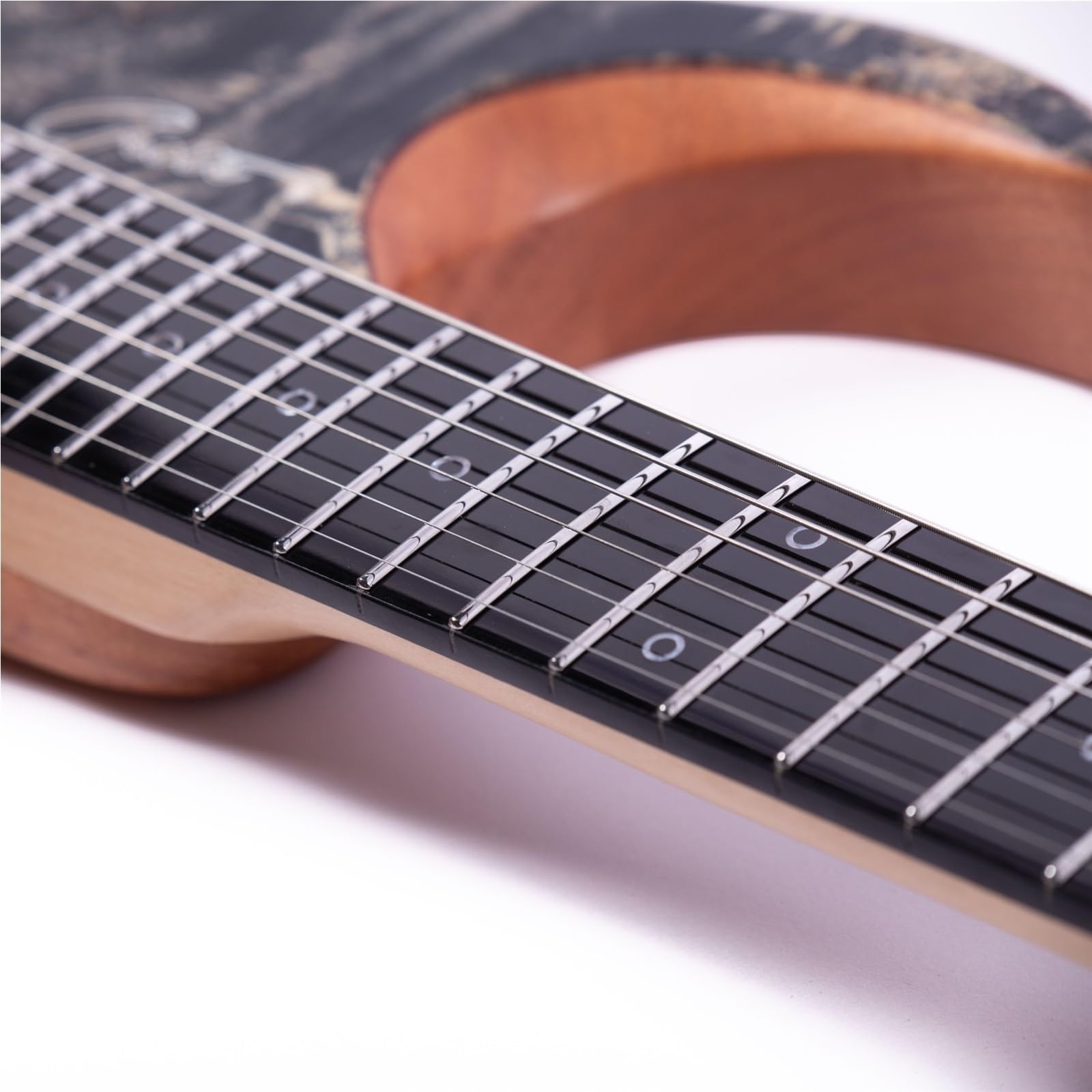 E-Gitarren-Starter-Set, 6 Saiten, 24 Bünde, Headless-Jazz-E-Gitarre, Schwarz