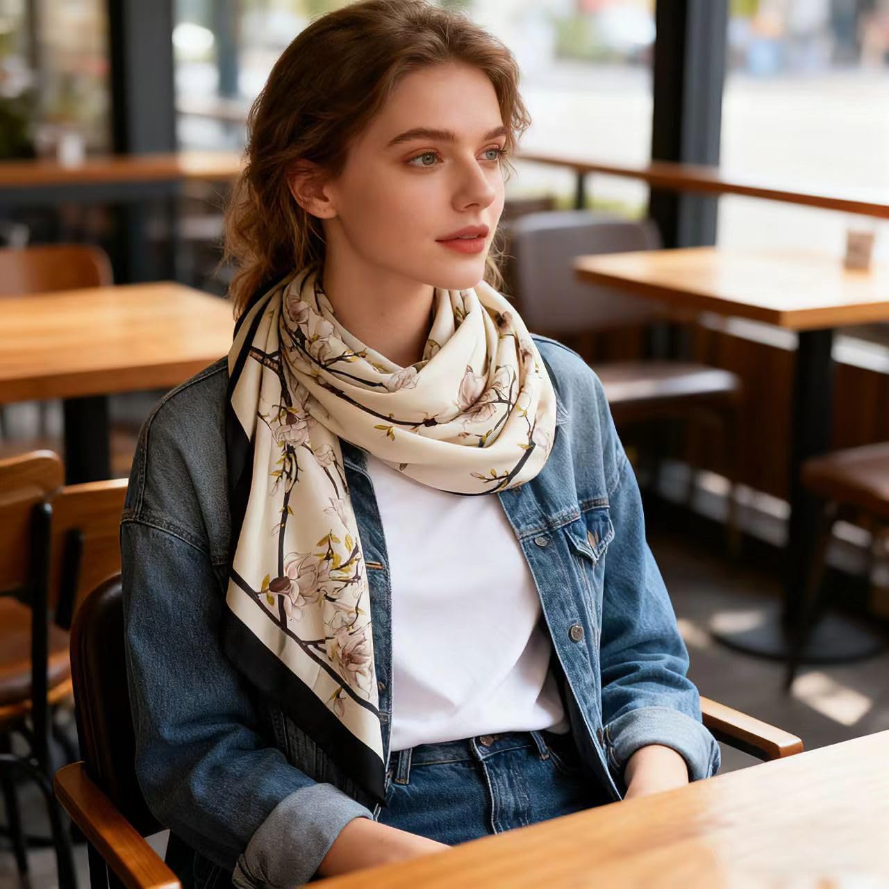 43" Large Square Scarf Fashion Scarves Hair Wrapping Scarfs Night Sleeping Headscarf for Women B07 - Image 2