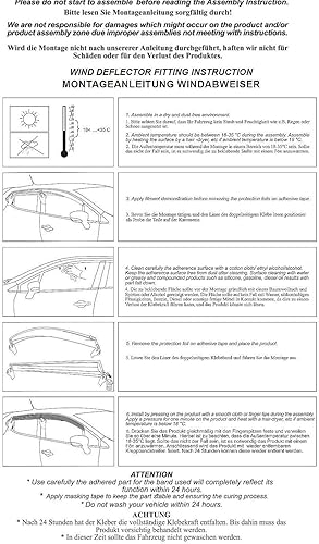 Miniatura 4 de Catch USA Deflector de viento de ventana para Toyota Corolla 2009-2013, protectores de lluvia, visera de ventilación de ventana de puerta delantera,