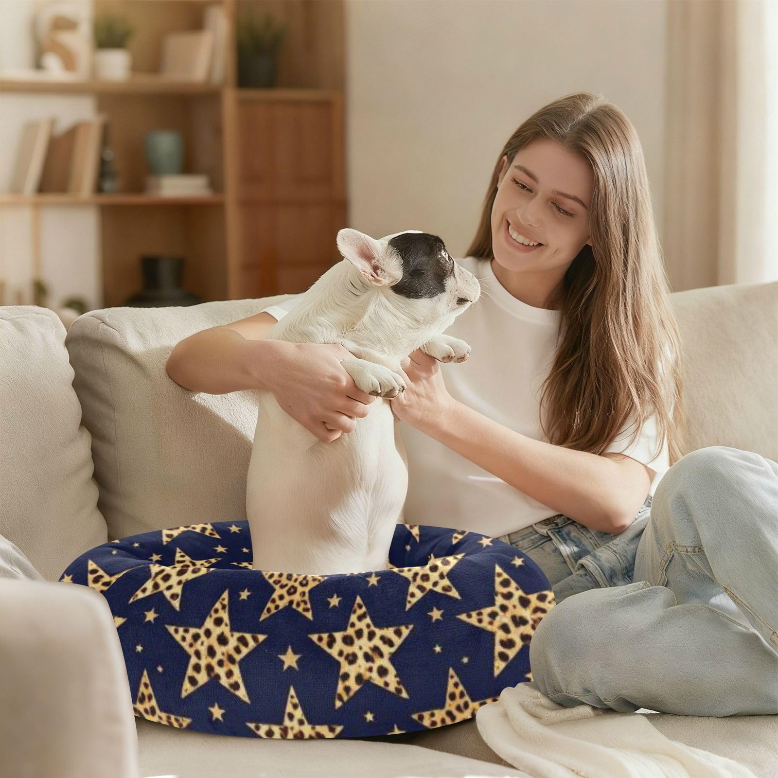 GuoChe Cuccia per gatti blu navy leopardo stella