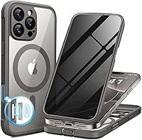 Vista 19 de BERFY Funda para iPhone 16 Pro, compatible con MagSafe, protector de pantalla de vidrio templado 9H integrado y protección de cámara, funda