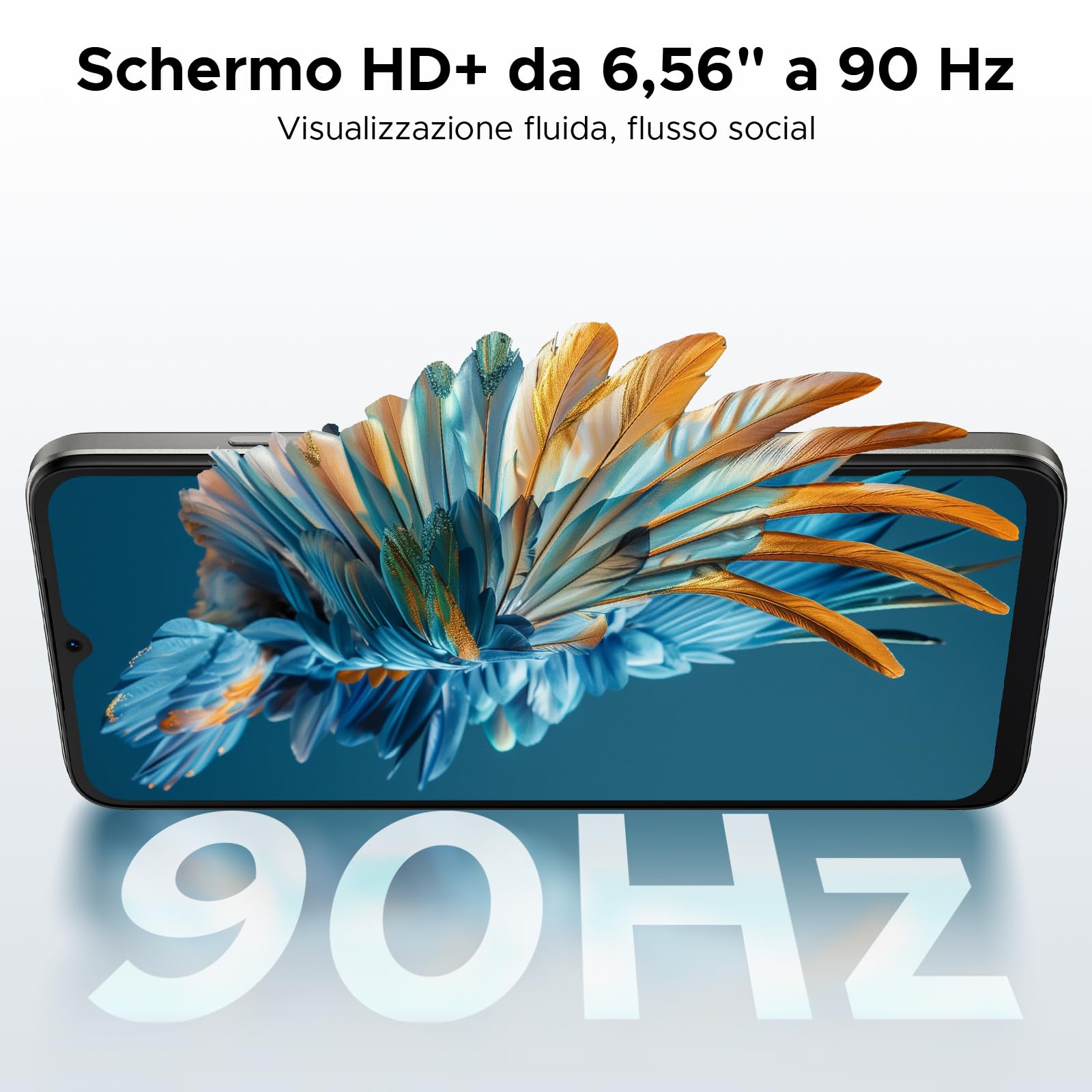 Note 56 Smartphone Android 16, 6150 mAh, 8.45 mm Ultrasottile, 6.56" HD + 90 Hz IPS, 24 GB + 64 GB/2 TB TF, 4G offerta Smartphone, Dual SIM/Octa Core/OTG/Face ID/GPS, Naturale
