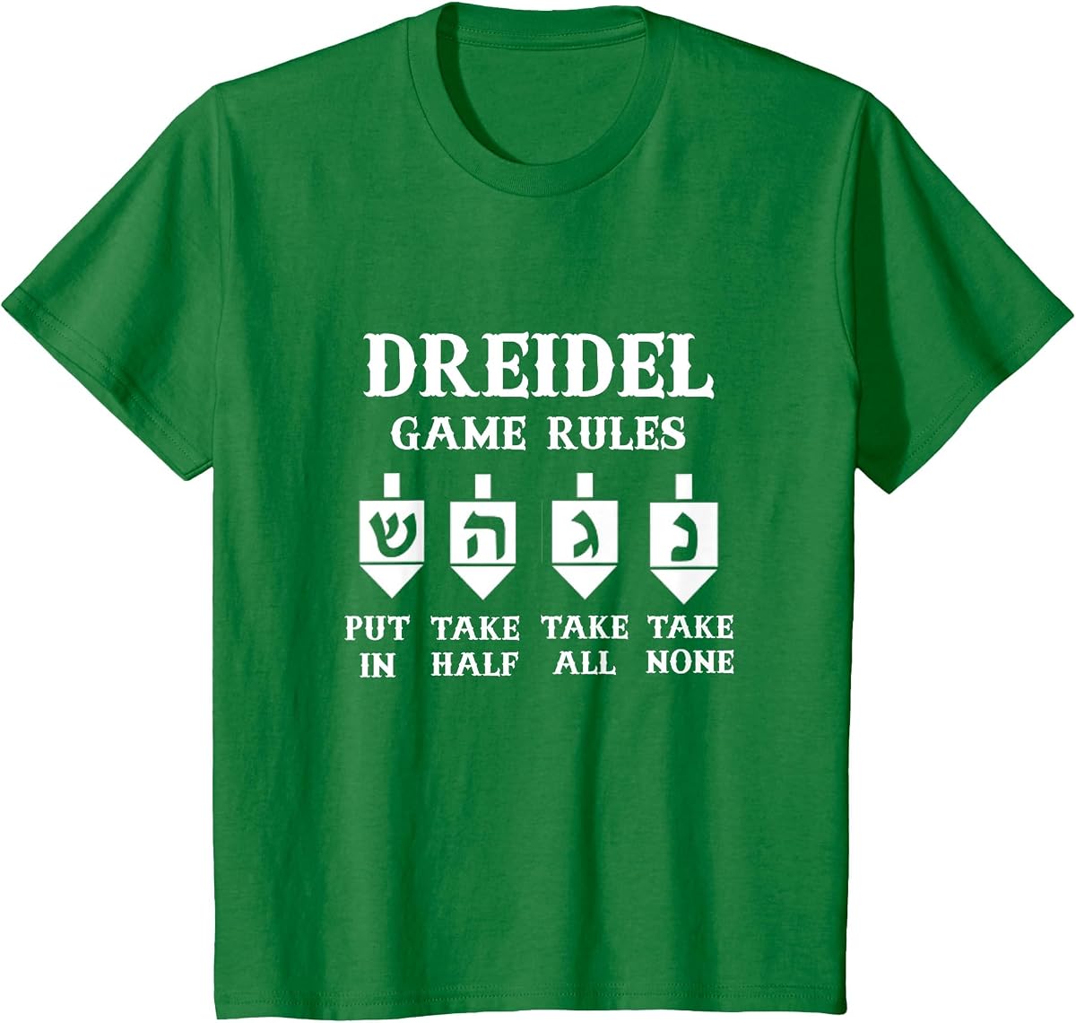 Dreidel Game Rules Hanukkah Dreidel Champion Jewish Menorah T-Shirt