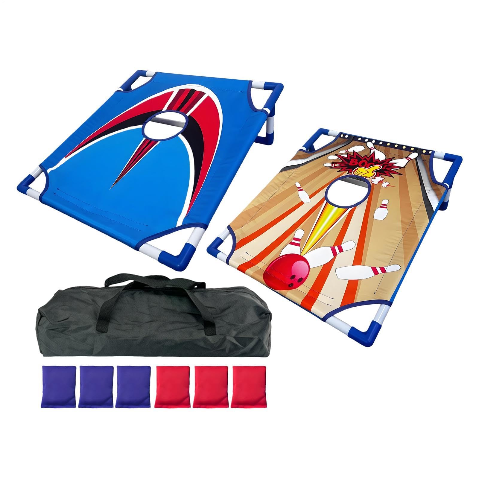 Juego de lanzar sacos de judías portátil, plegable, y con bolsa de transporte