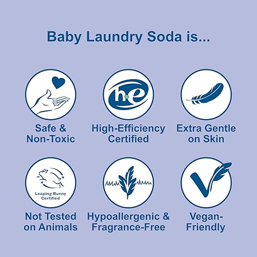 Miniatura 10 de Nellie's Lata de detergente natural para ropa en polvo para bebé, 80 cargas, seguro para pieles sensibles de bebés, sin fragancia e hipoalergénico,