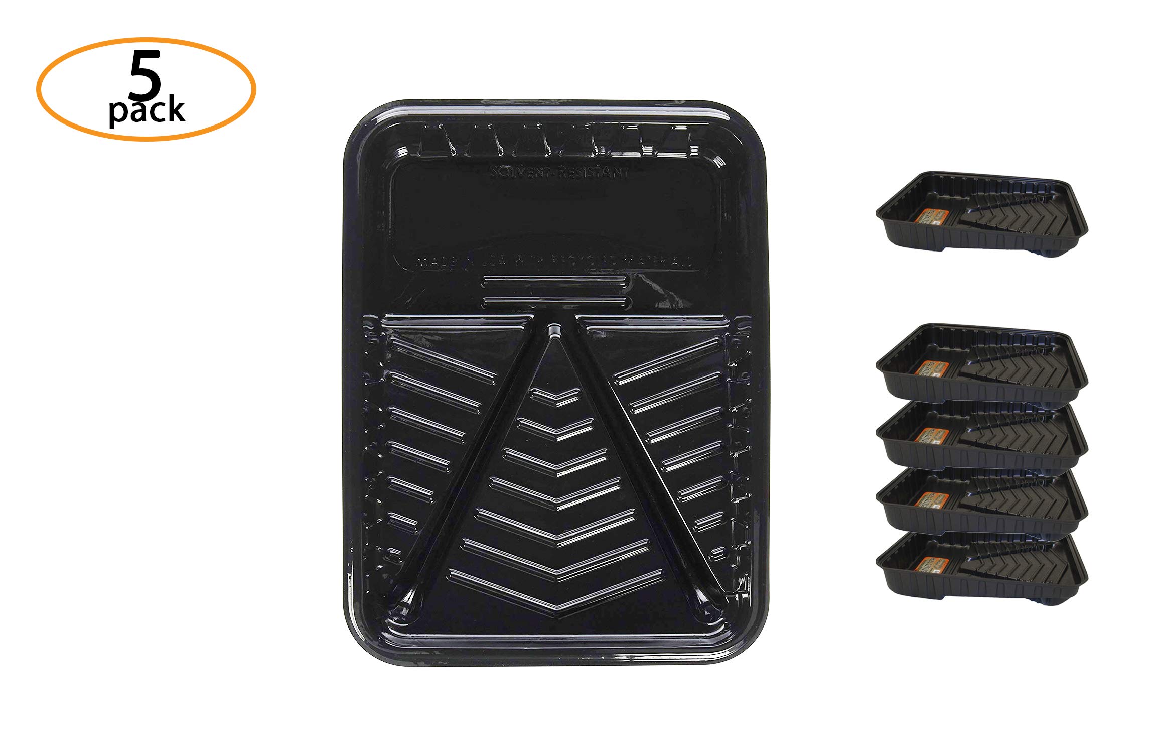 Curtis Wagner Plastics Paint Roller Tray 9" (5 Pack) | Size 11.5" x 15" | Durable, Reusable Paint Pans Trays | Made in USA | Prevents Mess, Protects Surfaces, Ideal for Home, Crafts & Renovations