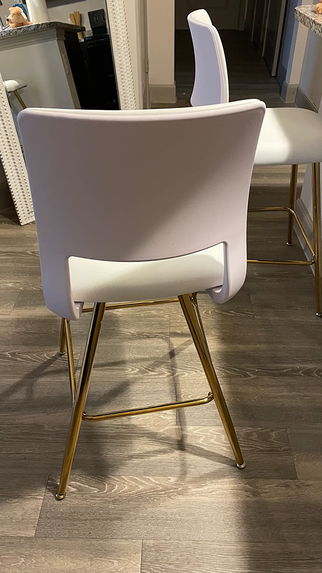 30/mo Finance Sidanli 24" Gold Bar Stools in Faux Leather, Black Bar