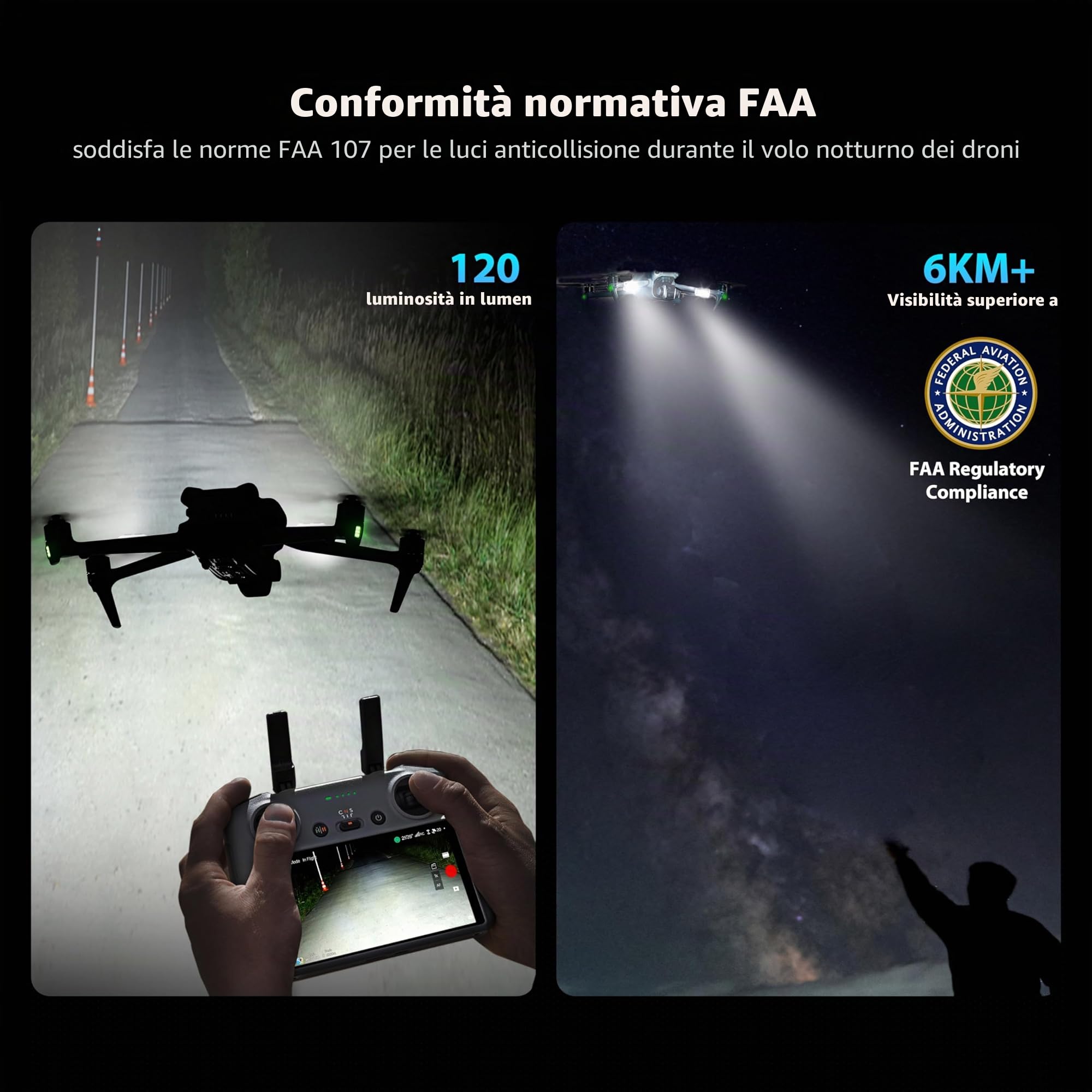 luce stroboscopica per droni, luce anticollisione a LED ricaricabile per il volo notturno, adatta a DJI Mini 4 Pro, Avata 2, Air 3S A e a tutti gli accessori per droni