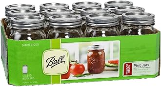 12 Ball Mason Jar with Lid - Regular Mouth - 16 oz by Jarden (Packs of 12)