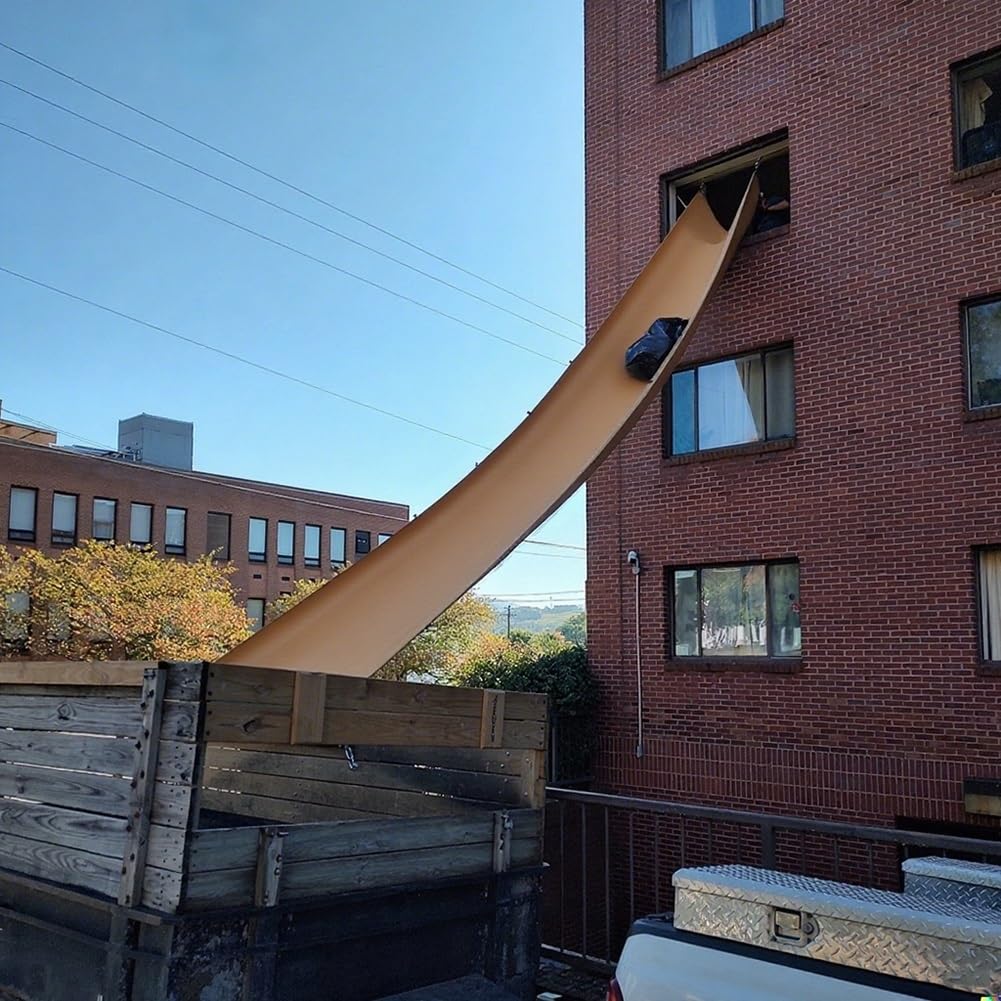 Canal de lona resistente para manejo de carga, material resistente al desgarro, estructura temporal para descargar en edificios y almacenes de gran altura