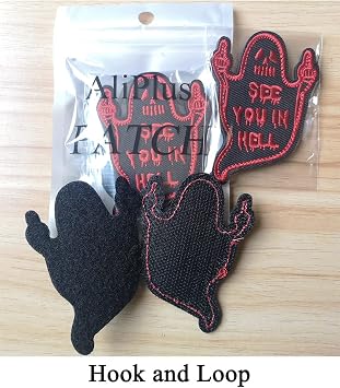 2 PCS AliPlus See You in Hell Patches Embroidered Tactical Morale Patch Hook and Loop