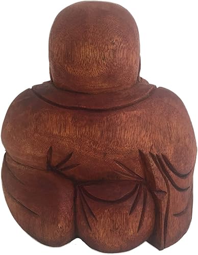 Vista 15 de OMA Estatua de Buda Escultura de Buda de madera maciza tallada Buda feliz Buda riendo FEDERAL (TM)