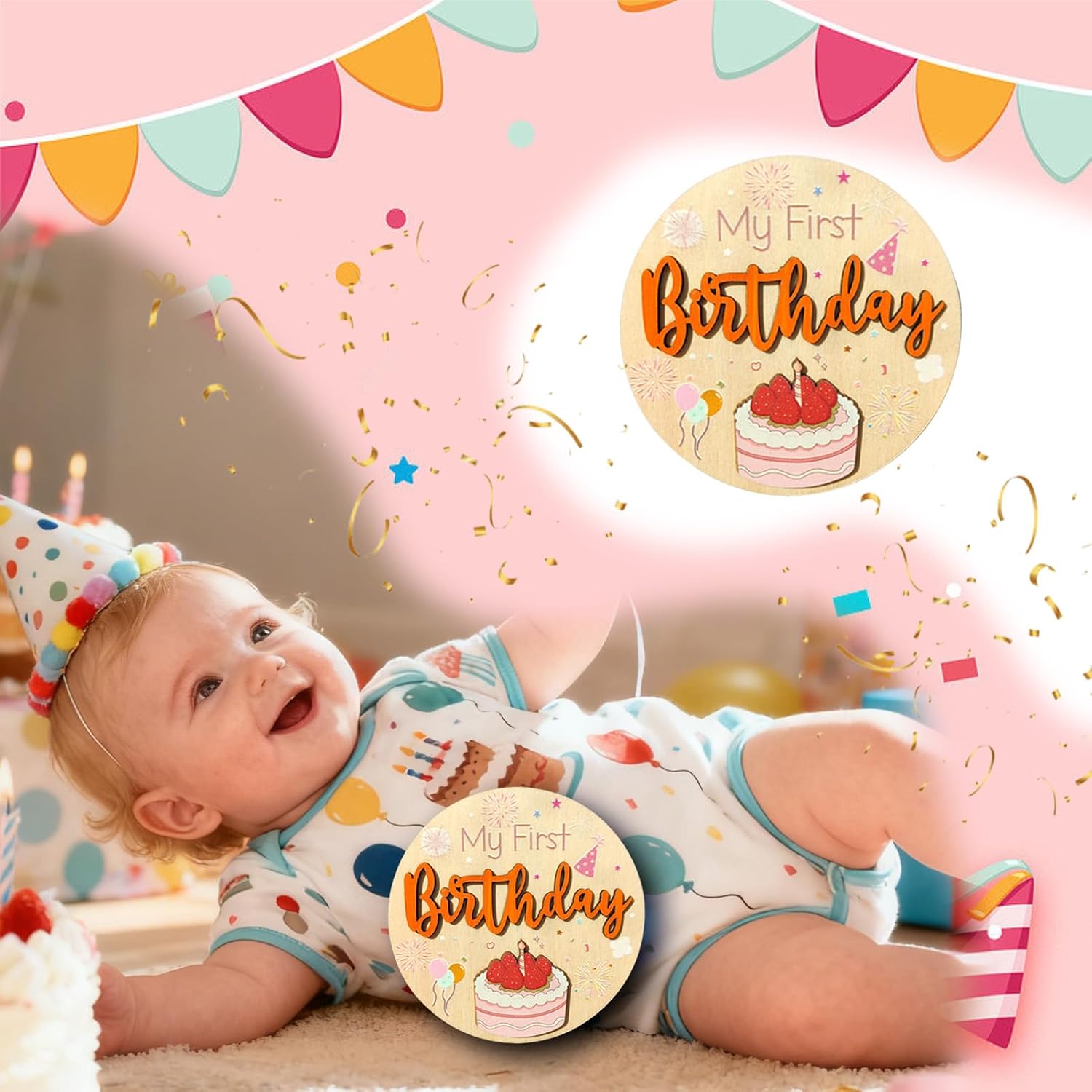 12 Pcs My First Christmas, My First Holiday Milestone Signs, Baby Milestone Signs, Baby Announcement Sign, Newborn Announcement Sign, New Year Newborn Photo Props for Shower Party Supplies Gift (A)