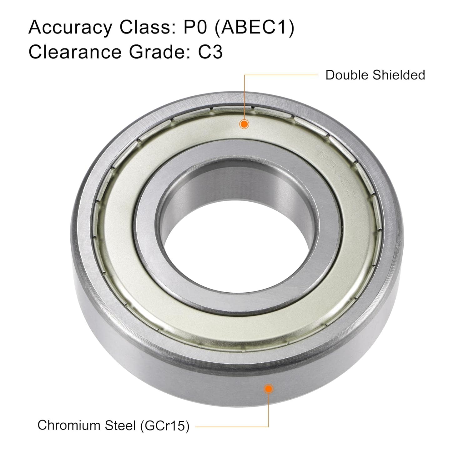 uxcell 6309ZZ Deep Groove Ball Bearings 45mm Bore 100mm OD 25mm Thick Double Shielded Chrome Steel 2pcs