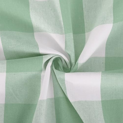 Miniatura 3 de Fundas de almohada decorativas de algodón a cuadros con pompones, funda de almohada retro de estilo rústico a cuadros para sofá, automóvil,