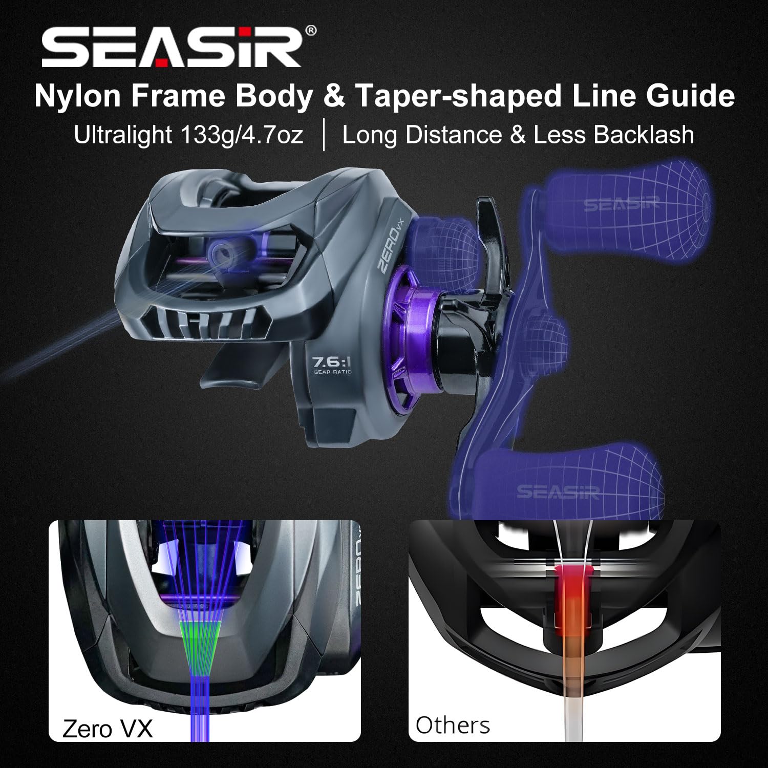 Amazon | SEASIR ZeroVX ベイトキャスティングリール 超軽量