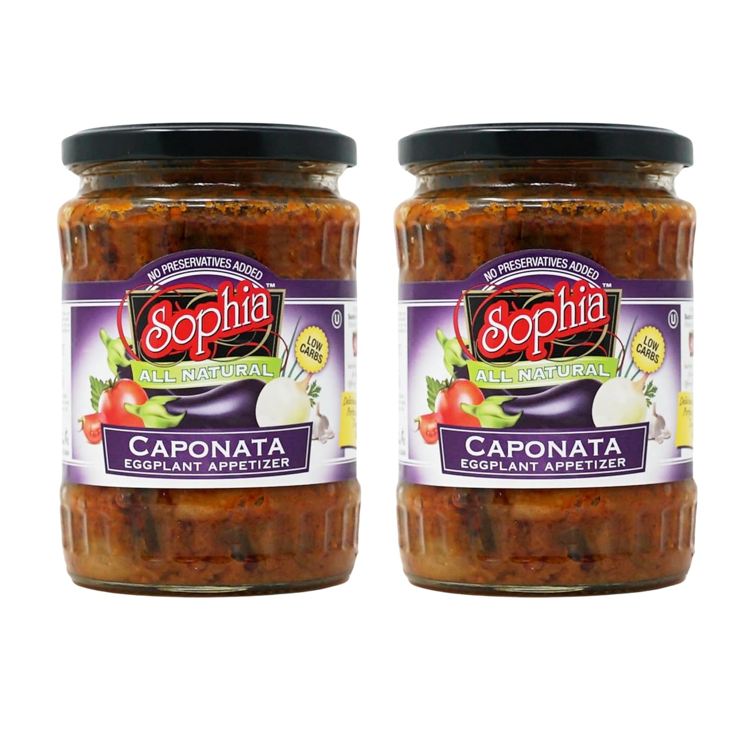 Sophia Eggplant Caponata (Imam Bayeldi) 19oz (4-pack) | Gourmet Eggplant Spread & Antipasto | Caponata Appetizer for Antipasti Platters | Roasted Egg Plant Dip | Mediterranean Ready-to-Eat Snack