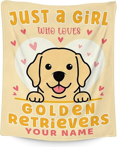 Golden Retriever - Manta de regalo 40 x 50 pulgadas, bonita manta de perro para amantes de los perros, niños, niños y niñas, mantas suaves y
