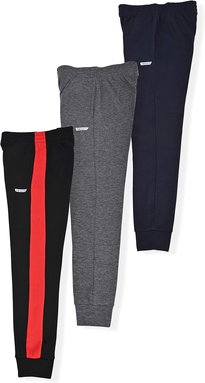 Hind Boys 3-Pack Fleece and Tricot Jogger Sweatpants with Pockets for Athletic & Casual Wear: Clothing