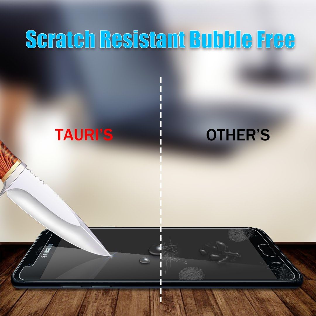 TAURI [3-Pack] Screen Protector for Galaxy J7 2018, [Alignment Frame] Easy Install [Case Friendly] Tempered Glass for Samsung Galaxy J7 Aero / J7 Top / J7 Eon / J7 Aura