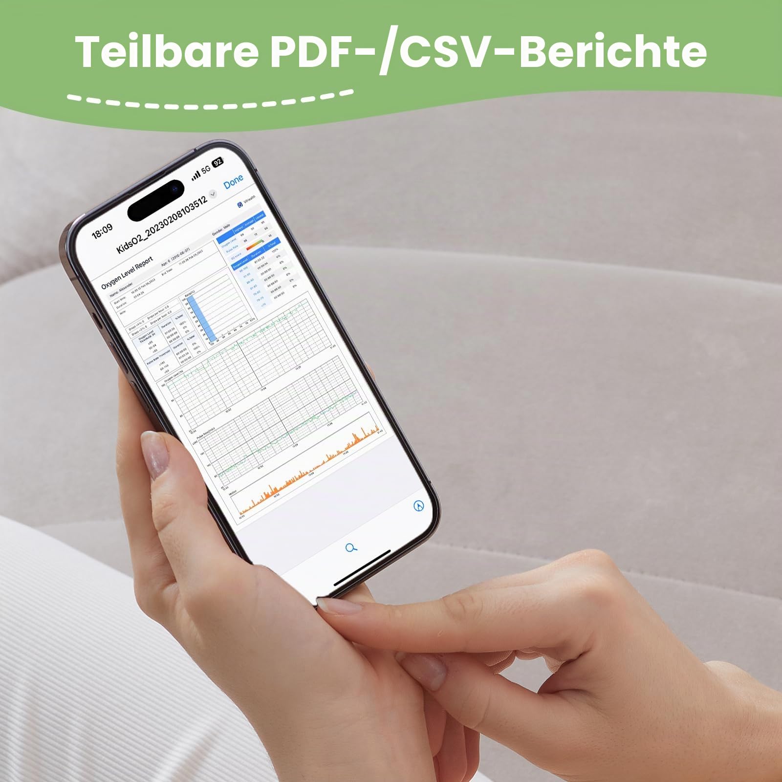 Pädiatrischer tragbarer Gesundheitsmonitor KidsO2 Ring, tragbares Pulsoximeter, Bluetooth, Schlafüberwachung, Gesundheitstracker mit App und PC-Bericht