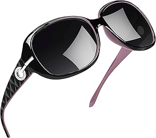 Big Womens Sunglasses Polarized Trendy Sun Glasses Large Rectangle UV Protection Rhinestone Sunnies