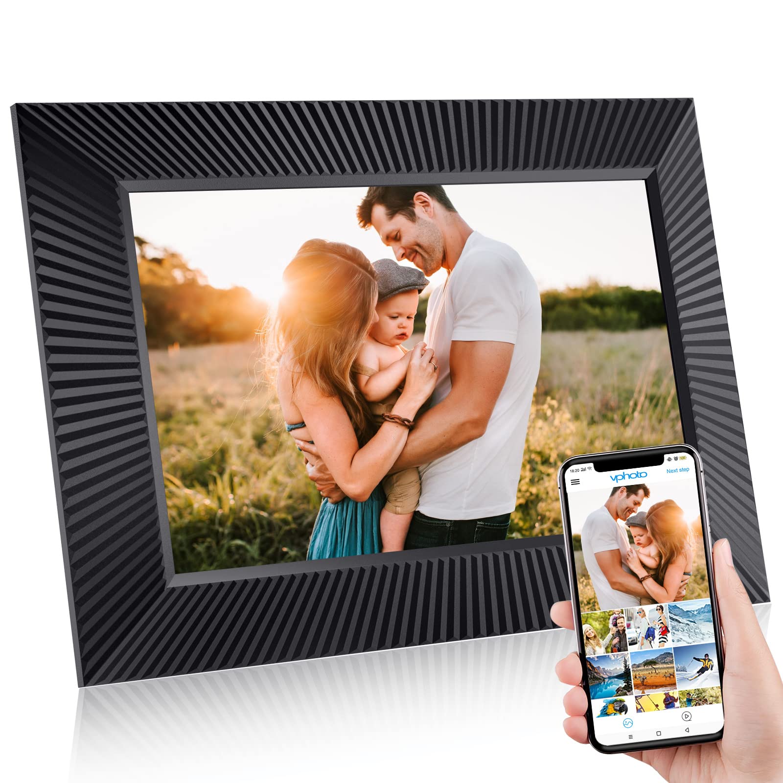 Digital Photo Frame Blviit 10.1 inch IPS HD Touch Screen Display Digital Picture Frame 2.4GHz WiFi P