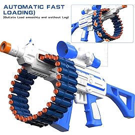 Electric Automatic Toy, JakMean Toy with 30 Dart Clips and 100 Foam Darts, Outdoor Shooting Games Toys for 6-12 Year Old Boys & Girls Adults, Presents for Birthday Xmas, Black-Red