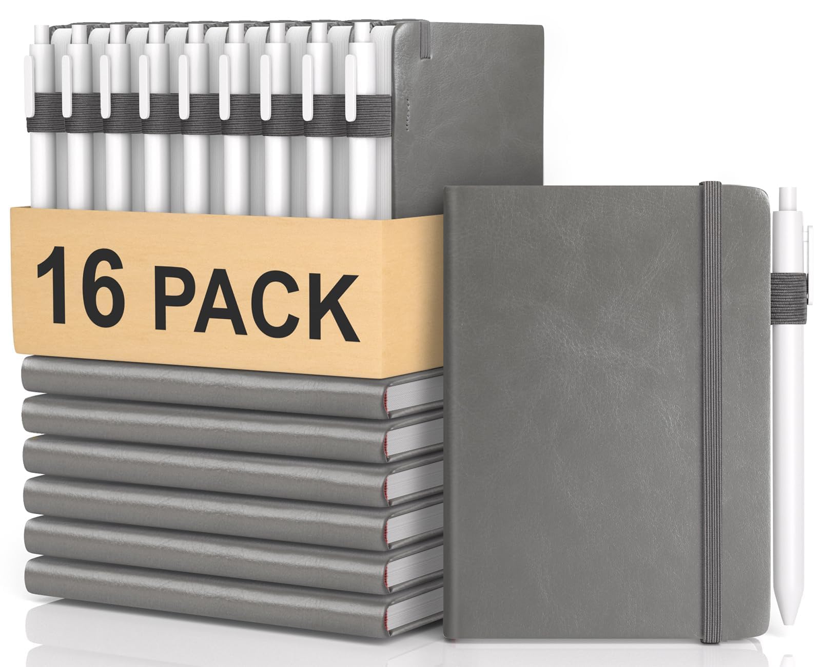 Carnet de poche élégant à couverture rigide lignée lot de 16 pour homme et femme